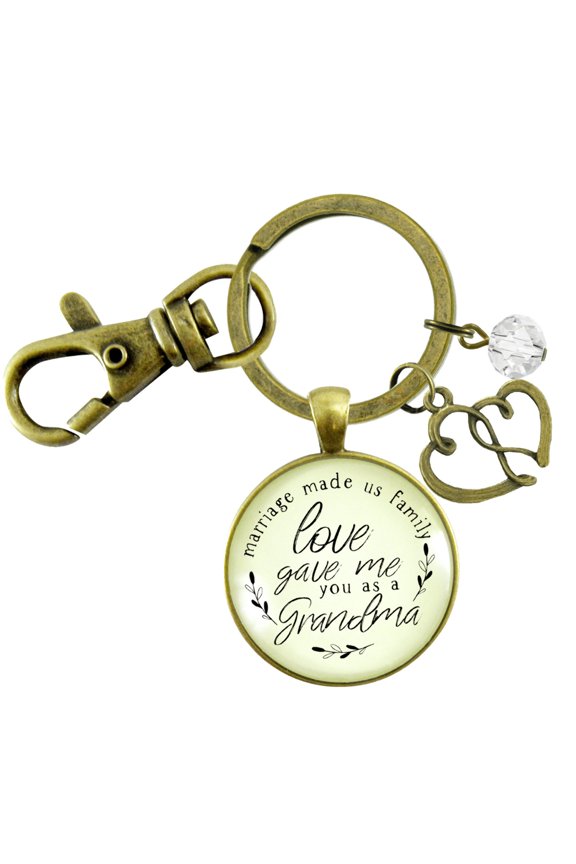 Grandma Gift For Wedding Keychain Marriage Made Us Family Love Made You Grandmother Jewelry Heart