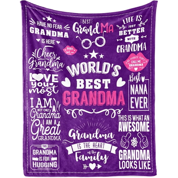 Grandma Gift, Grandma Blanket, Gifts for Grandma from Granddaughter, Grandma Blanket from Grandkids, Best Grandma Gift, Gifts for Grandma from Grandson Throw Blanket 60" x 50\u201d