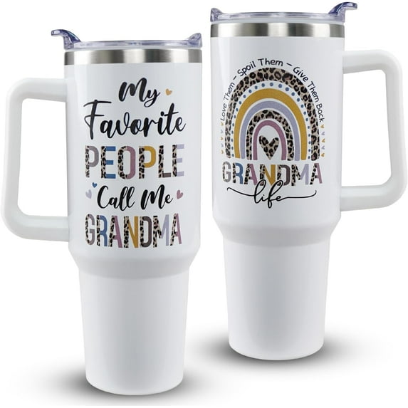 Grandma Gifts 40oz Grandma Tumbler with Handle Grandma Cup Grandma Mug Gifts for Grandma Birthday Gifts Great Grandma Best Grandmother Ever Christmas Gifts for Grandma
