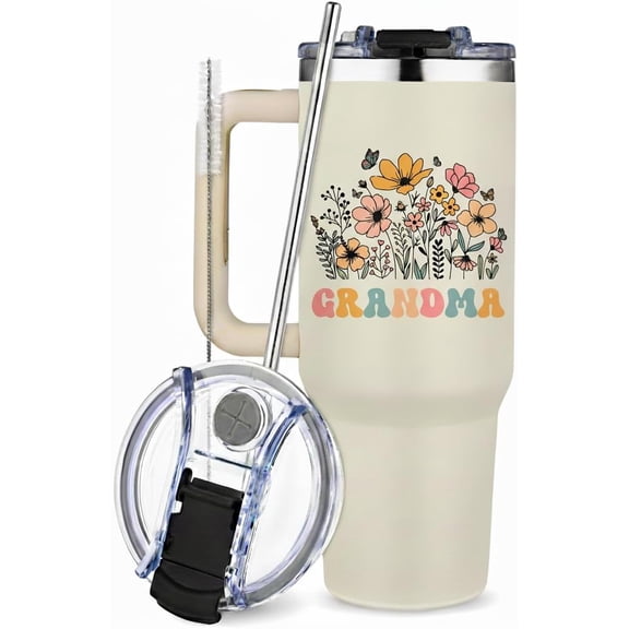 Grandma Gifts,40oz Tumbler with Handle for Grammy, Travel Tumbler Gifts for Mother''s Day women Birthday Christmas, Gift to Grandma from Grandchildren