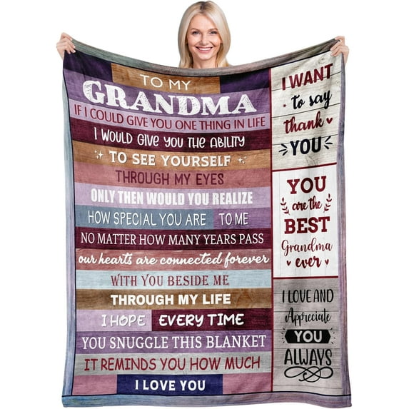 Grandma Gifts, Grandma Birthday Gifts, Gifts for Grandma, Grandma Gifts from Granddaughter, Grandma Gifts for Christmas, Great Grandma Gifts, Happy Birthday Grandma Throw Blanket 50"x60"