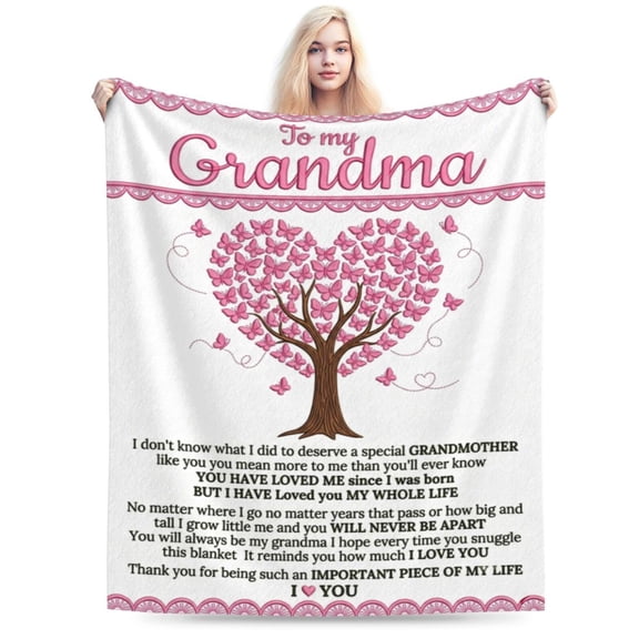 Grandma Gifts, Birthday Gifts for Grandma, Great Grandmother Mothers Day Christmas Birthday Flannel Throw Blanket, Grandmom Nana Gift 50x40