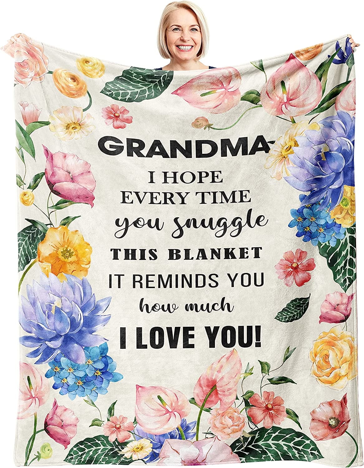 Grandma Gifts Blanket 60’’x50’’, Best Gifts for Grandma, Great Grandma Birthday Gifts, Grandma Gifts from Grandchildren, Gigi Gifts for Grandma, Nana Gifts, to My Grandmother Gift Ideas