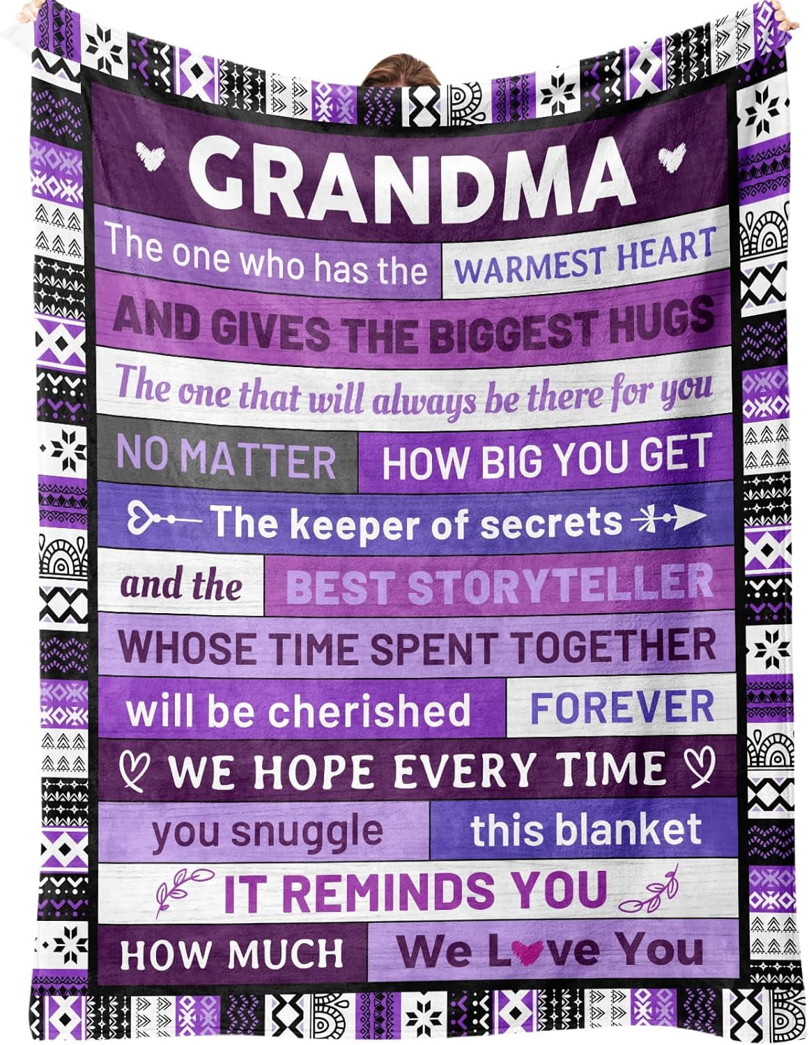 Grandma Gifts Blanket - Birthday Gifts for My Dear Grandma, Unique Nana Gift on Mother's Day Christmas - Soft Throw Blanket Present