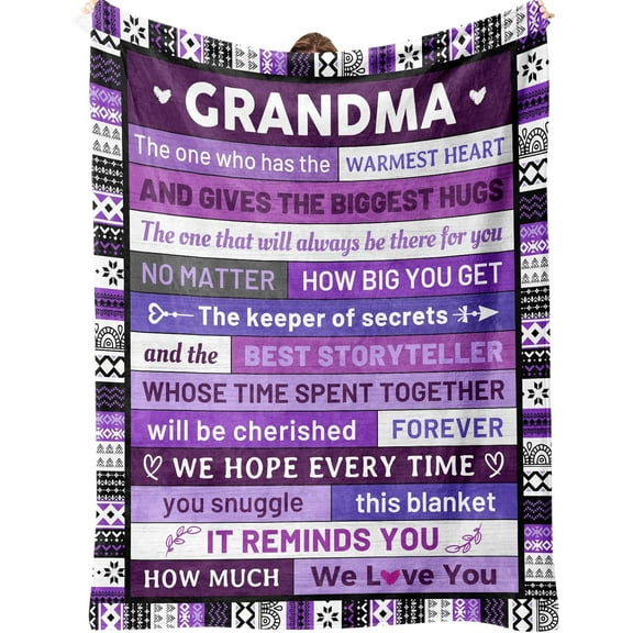 Grandma Gifts Blanket - Birthday Gifts for My Dear Grandma, Unique Nana Gift on Mother's Day Christmas - Soft Throw Blanket Present