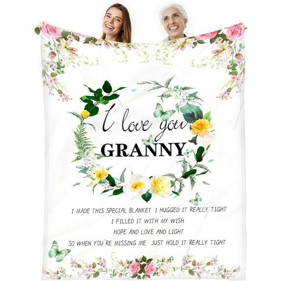 Grandma Gifts Blanket, Gifts for Grandma Birthday,Happy Birthday Grandma Grandmother Gifts, Best Grandma Gifts, Grandma Gifts Ideas for Mothers Day Christmas Throw 60"x50"