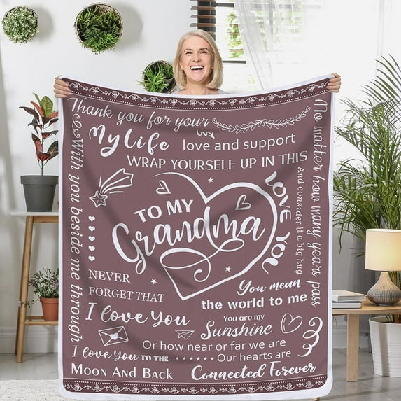 Grandma Gifts Blanket, Gifts for Grandma from Granddaughter Grandkids Grandson Grandchildren,Grandmother Gifts Mothers Day, Birthday Grandma Gifts, Best Grandma Blanket 50" x 60"