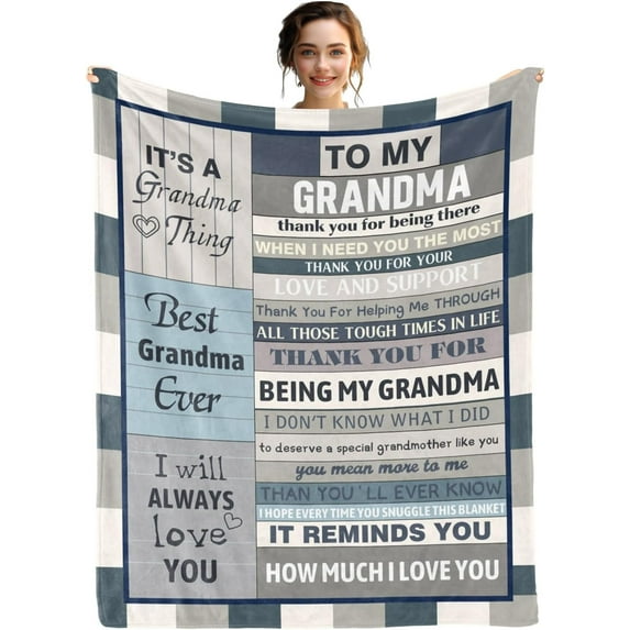 Grandma Gifts, Gifts for Grandma, Great Birthday Gifts for Grandma, Best Grandma Gifts, Grandma Gift from Grandchildren, Grandma Gifts for Mothers Day, Thanksgiving, Christmas Throw Blanket 50" x 60"