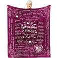 thumbnail image 1 of Grandma Gifts, Gifts for Grandma, Purple Fleece Blanket, Grandma Birthday Gifts, Birthday Gifts for Grandma, Grandmother Gifts for Bed, Sofa, Office, Cozy and Warm Blanket, 60"x 50", 1 of 6