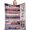 thumbnail image 1 of Grandma Gifts, Grandma Birthday Gifts, Gifts for Grandma, Grandma Gifts from Granddaughter, Grandma Gifts for Christmas, Great Grandma Gifts, Happy Birthday Grandma Throw Blanket 50"x60", 1 of 6