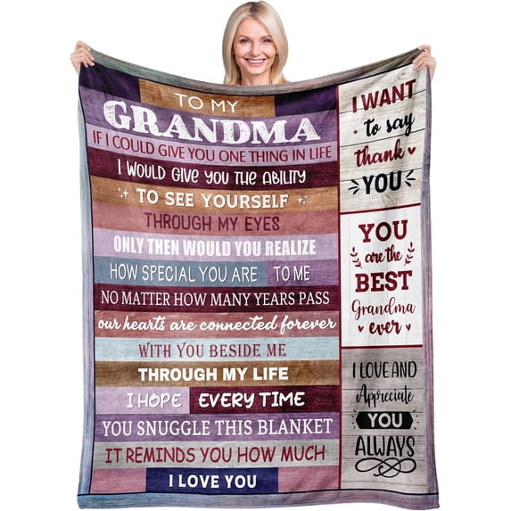 Grandma Gifts, Grandma Birthday Gifts, Gifts for Grandma, Grandma Gifts from Granddaughter, Grandma Gifts for Christmas, Great Grandma Gifts, Happy Birthday Grandma Throw Blanket 50"x60"