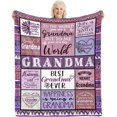 thumbnail image 1 of Grandma Gifts, Grandma Blanket 60''''x 50'''', Gifts for Grandma Birthday from Grandkids, Grandmother Grandma Birthday Gifts, Best Grandma Gifts, Grandma Gifts from Granddaughter Grandson, 1 of 6