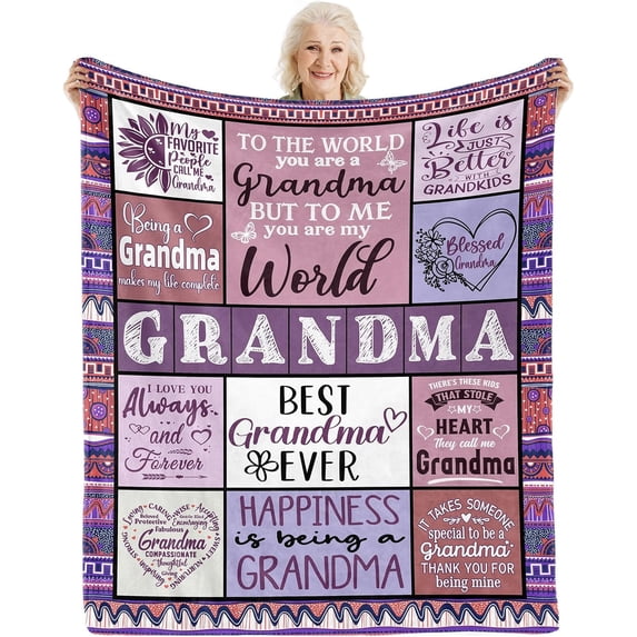 Grandma Gifts, Grandma Blanket 60''''x 50'''', Gifts for Grandma Birthday from Grandkids, Grandmother Grandma Birthday Gifts, Best Grandma Gifts, Grandma Gifts from Granddaughter Grandson