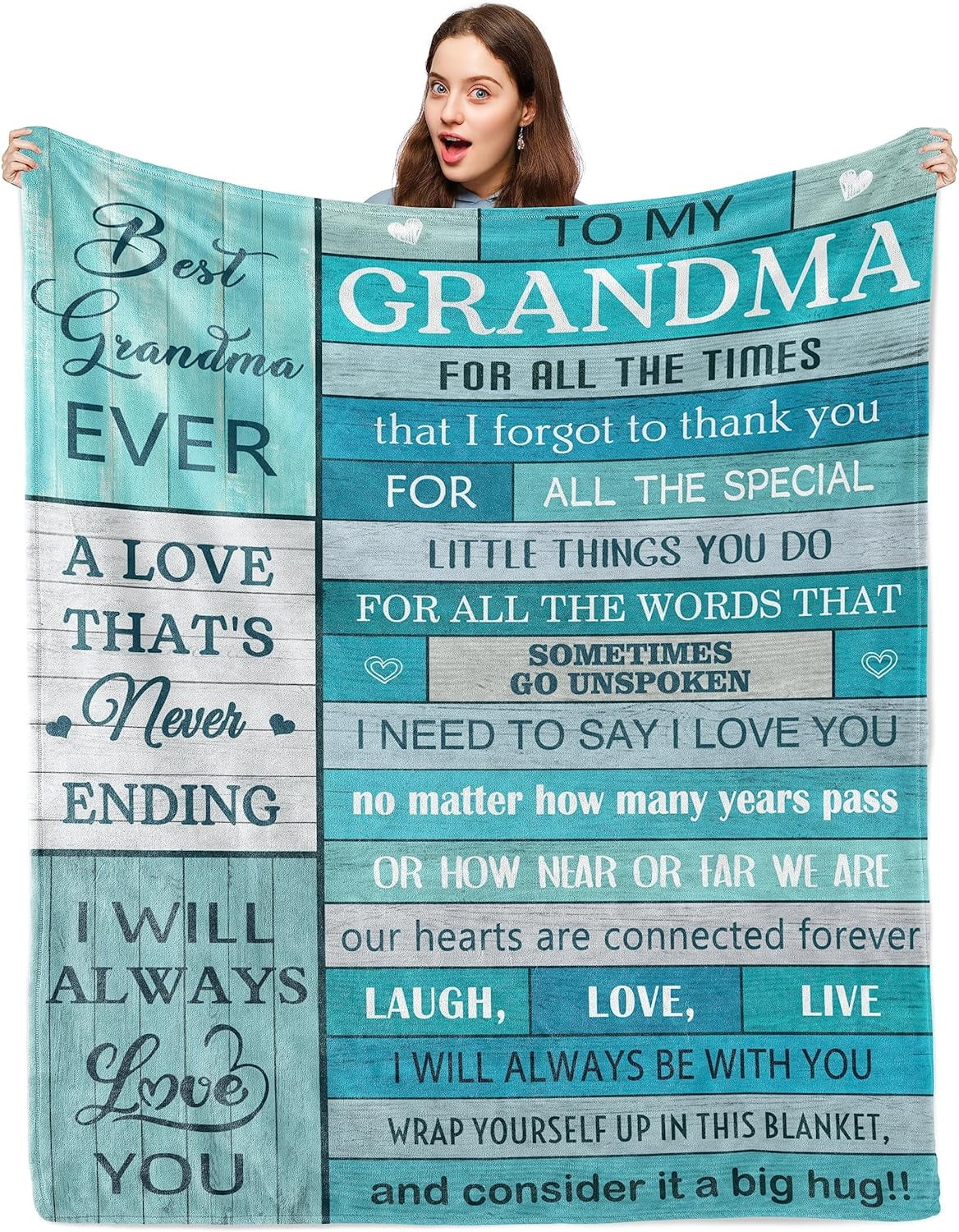 AICLIV ‚Best Gigi Ever‘ Decke 127x152 Cm – Geschenk Für Oma Mit Liebevoller Botschaft