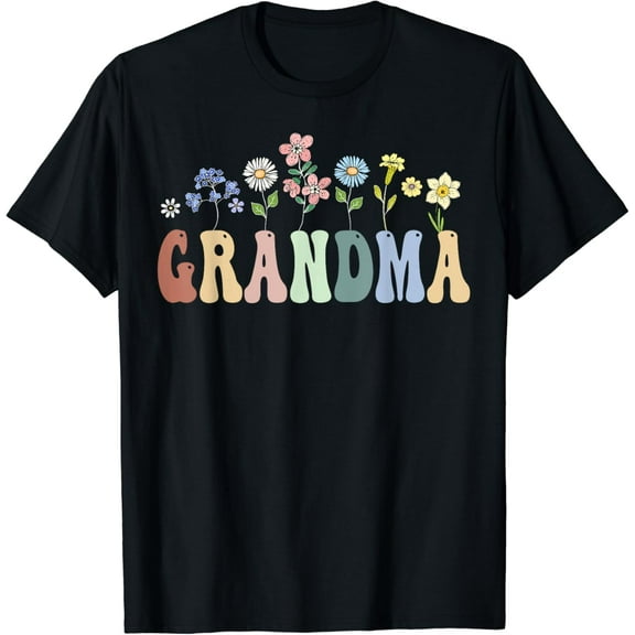 Grandma Gifts Women Wildflower Floral Design Grandma T-Shirt