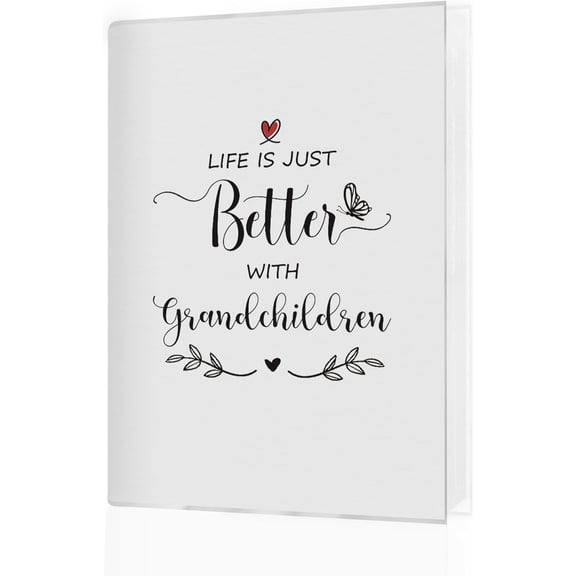 Grandma Grandpa Gifts Photo Album 4x6, Grandparents Gifts from Grandchildren, Life Is Just Better with Grandchildren Small Memory Photo Album Book for 18 Pockets Hold 36 Pictures