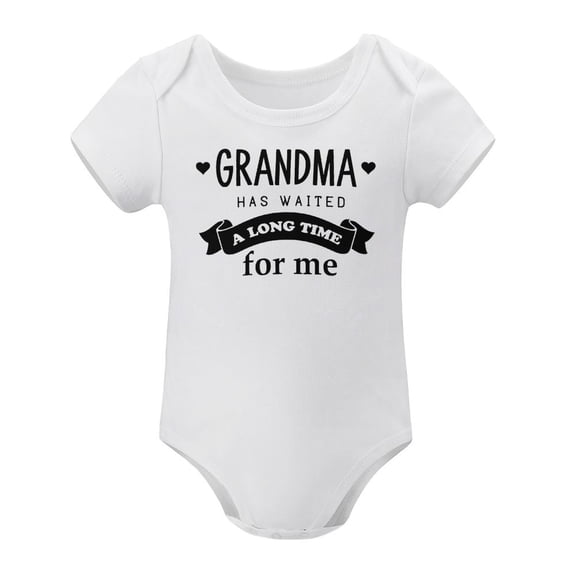 Grandma Has Waited A Long Time For Me - Baby Clothes - Funny Newborn Bodysuit Outfits for Boys And Girls White-style-1 3months