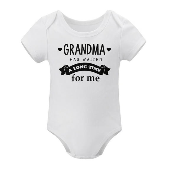 Grandma Has Waited A Long Time For Me - Baby Clothes - Funny Newborn Bodysuit Outfits for Boys And Girls White-style-1 6months