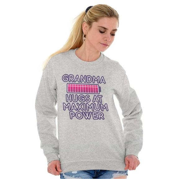 Grandma Hugs Cute Gigi Nana Gram Women Plus Size Crewneck Sweatshirt Brisco Brands 2X
