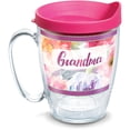 thumbnail image 1 of Grandma Large Blooms 16 oz Tumbler with lid, 1 of 1