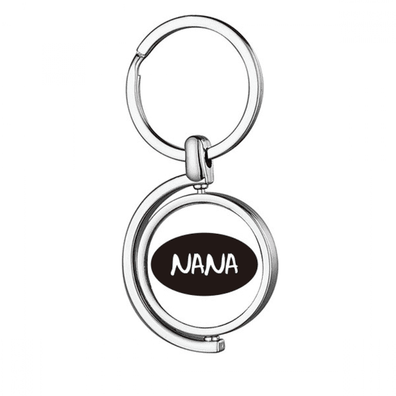 Grandma Letters Present Pattern Best Wishes Rotating Keychain Metal Keyring Holder