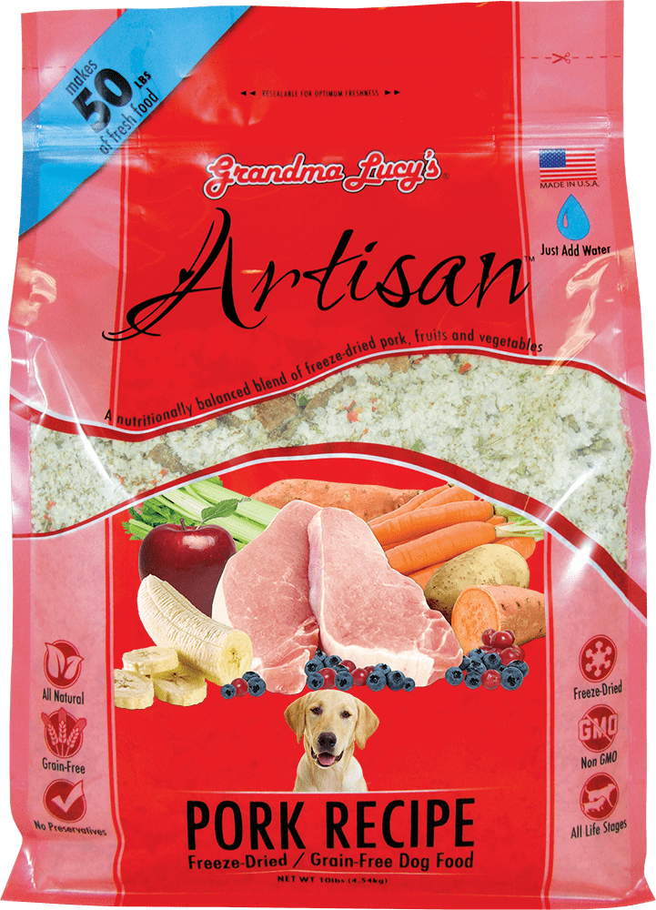 Grandma Lucy's Artisan GrainFree Pork FreezeDried Dog Food, 10lb Bag