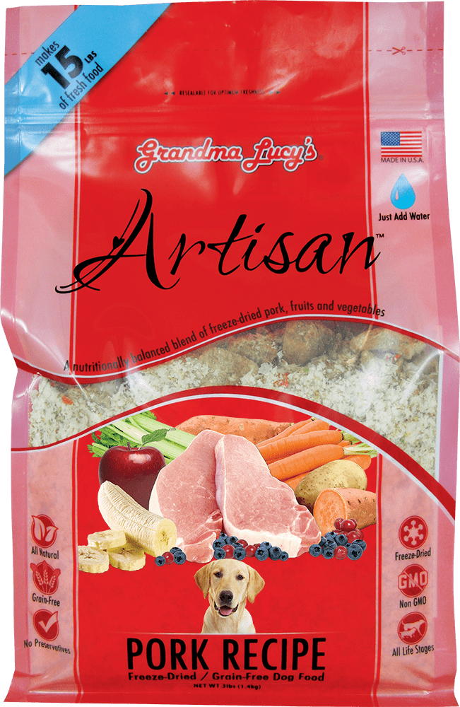 Grandma Lucy's Artisan GrainFree Pork FreezeDried Dog Food, 3lb Bag