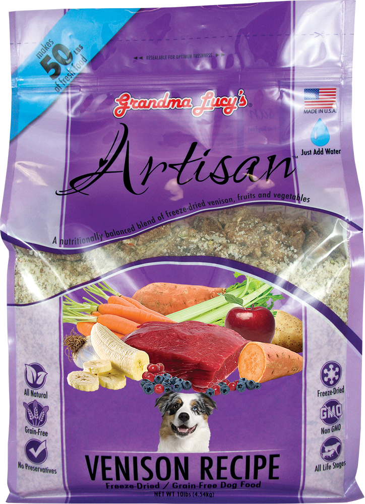 Grandma Lucy's Artisan GrainFree Venison FreezeDried Dog Food, 10lb