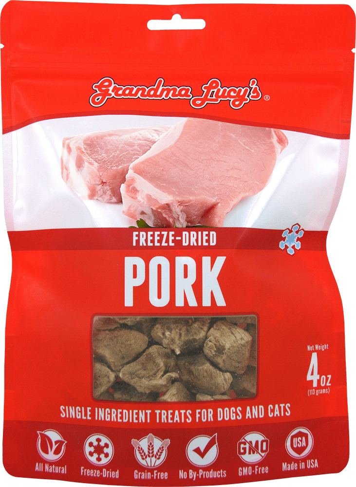 Grandma Lucy's FreezeDried Singles Pork Dog Treats, 4oz bag