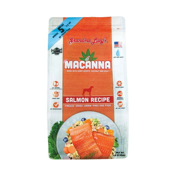 Grandma Lucyâs® Macanna⢠Freeze Dried Grain Free Salmon Recipe Dog Food 1 Lbs
