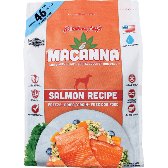 Grandma Lucy's Macanna Grain-Free Salmon Freeze-Dried Dog Food, 8 Lb
