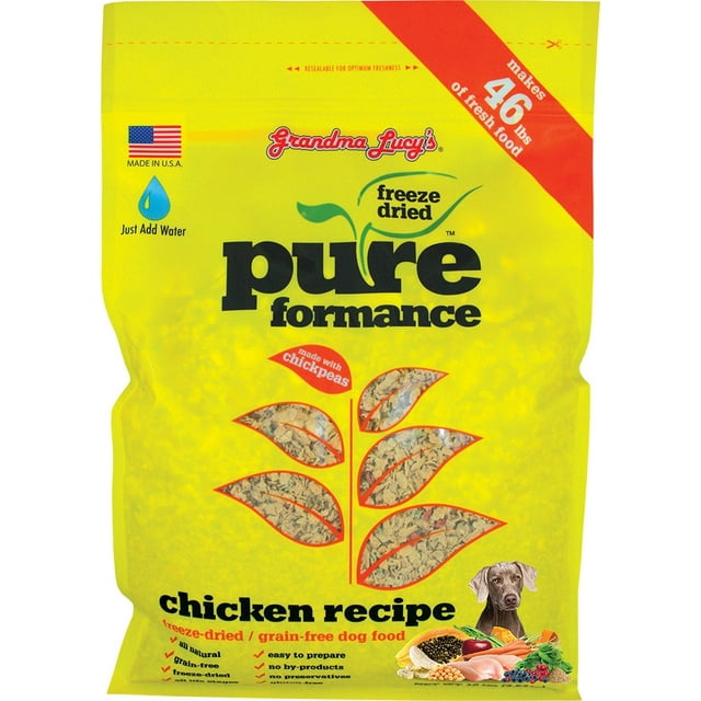 Grandma Lucy's Pureformance GrainFree Chicken FreezeDried Dog Food, 10lb Bag