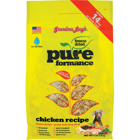 Grandma Lucy's Pureformance Grain-Free Chicken Freeze-Dried Dog Food, 3-lb bag