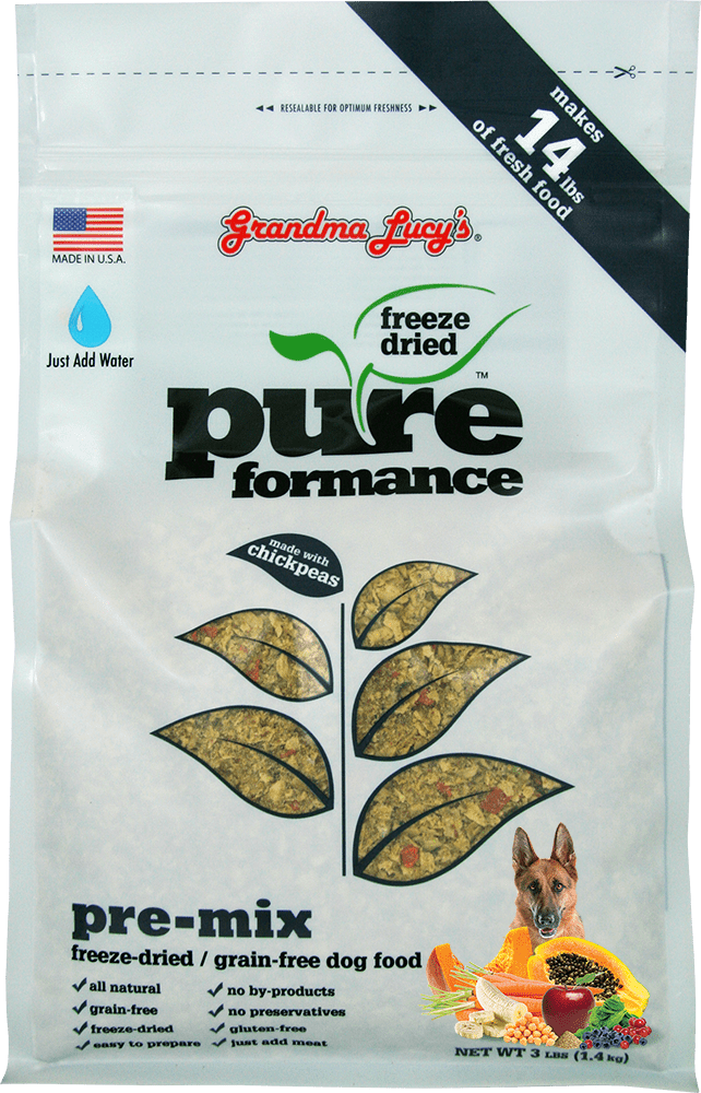 Grandma Lucy's Pureformance GrainFree/FreezeDried Dog Food PreMix, 3lb Bag