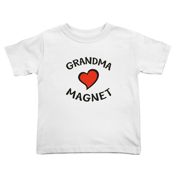 Grandma Magnet Funny Toddler T Shirts for Boys Girls (White, Youth S)