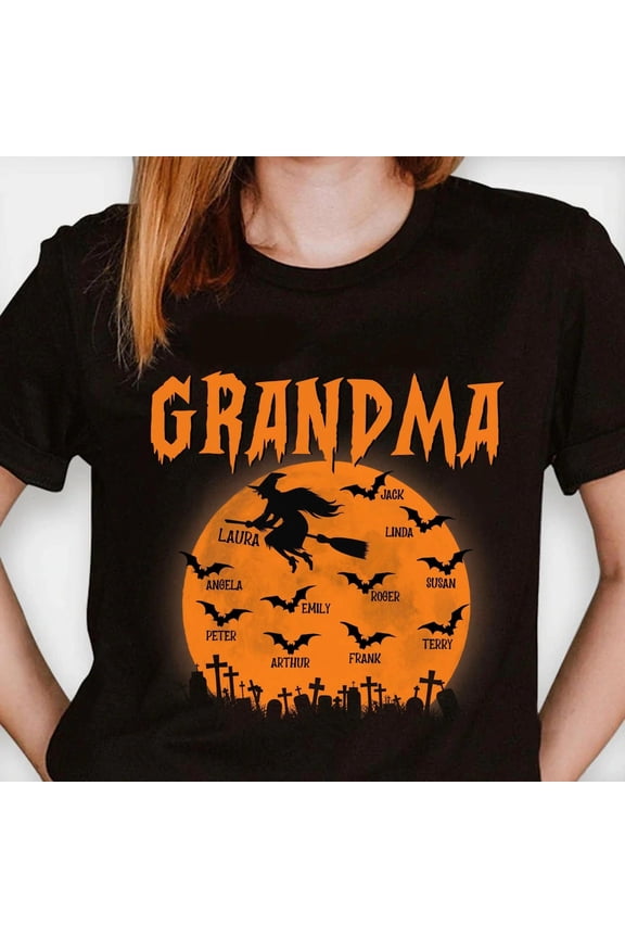 Grandma Mom Witch With GrandKids Halloween, ANANDHIS-Shirts
