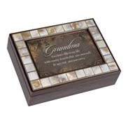 Cottage Garden - Grandma Moments Memories Mother of Pearl Amber Music Box Plays Edelweiss