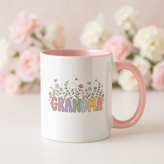 Grandma Mug, Floral Design, Gift for Grandma, Grandmother Gift, Best Grandma Ever, Grandma Birthday, Mothers Day GifT1 Idea, Cute Grandma Mug