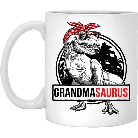 Grandma Mug - Grandmasaurus T Rex Dinosaur Funny Grandma Saurus Family Matching Cup For Mother's Day/Father's Day - Family Coffee Mug 15oz