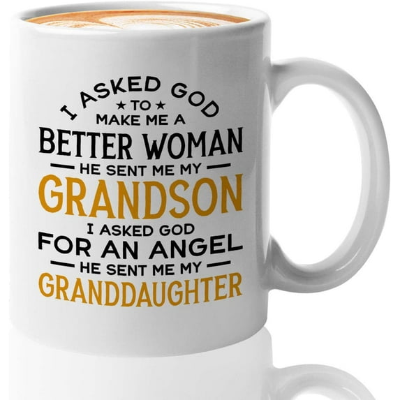 Grandma Mug White 11Oz - Make Me A Better Woman - Grandma Family Birthday Granddaughter Grandson