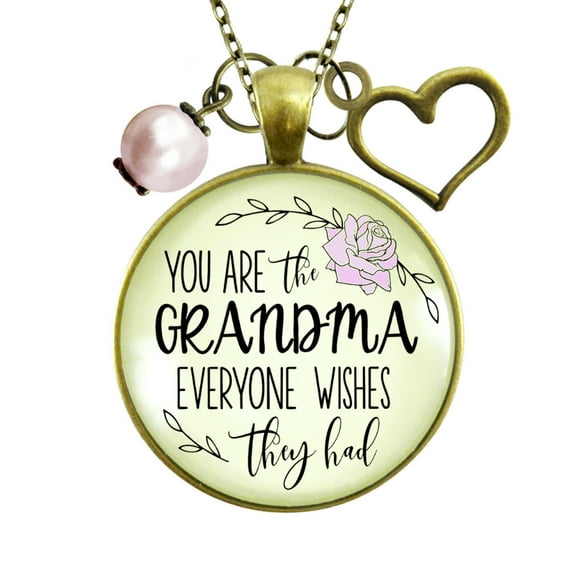 Grandma Necklace Everyone Wishes Gutsy Goodness Female Adult Bronze Metal Jewelry