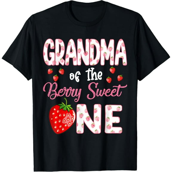 Grandma Of The Berry Sweet One Strawberry First Birthday T-Shirt