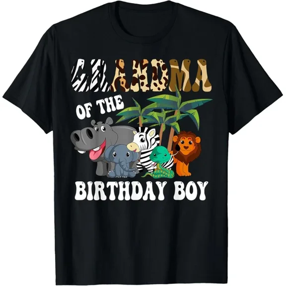 Grandma Of The Birthday Boy Zoo Bday Safari Celebration T-Shirt Unisex S-5XL Hot Trending Shirt, Vintage Birthday Gift