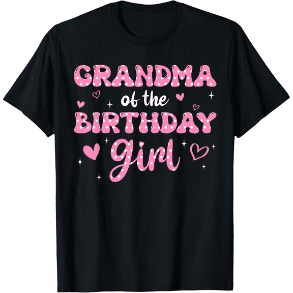 Grandma Of The Birthday Pink Girl Matching Family T-Shirt100% cotton