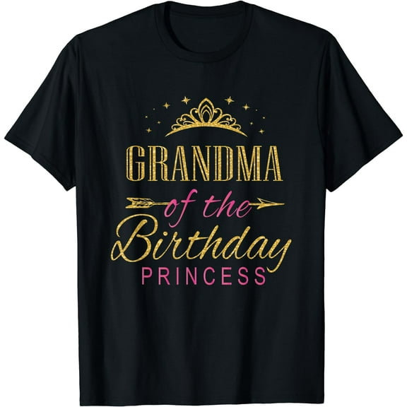 Grandma Of The Birthday Princess Girls Party T-Shirt Black 3X-Large