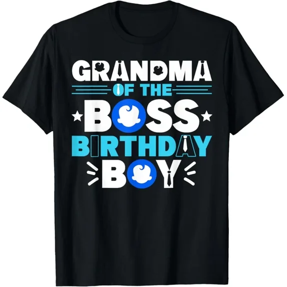 Grandma Of The Boss Birthday Boy Baby Decor Family Matching T-Shirt Unisex S-5XL Hot Trending Shirt, Vintage Birthday Gift