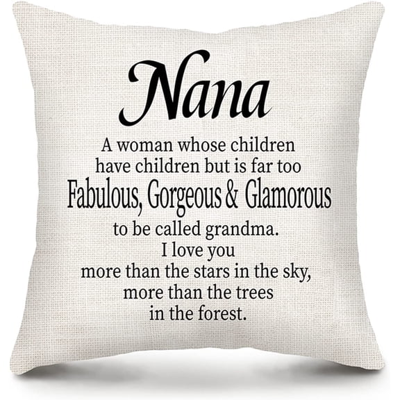 Grandma Pillow Case, Nana Gifts, Nana Pillow Cover- Grandma Gifts from Grandchildren, Granddaughter, Grandson- Great Grandma, Mimi, Gigi, Nona, Nana, Grandmother, Meme Gifts- Grammy Pillow Cover 18x18