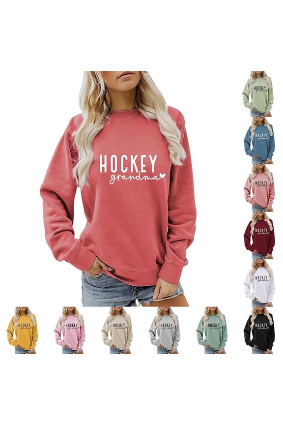 Grandma Print Women's Sweatshirt Long Sleeve Crewneck Regular Fit Fall Basic Pullover Sweater Spring Tops