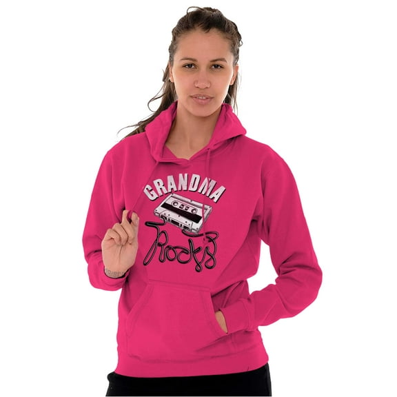 Grandma Rocks Funny Cassette Cute Women Plus Size Graphic Pullover Hoodie Brisco Brands 2X