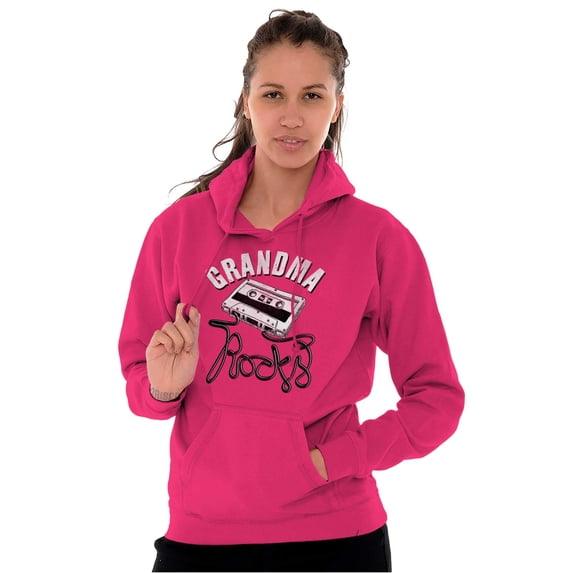 Grandma Rocks Funny Cassette Cute Women Plus Size Graphic Pullover Hoodie Brisco Brands 2X